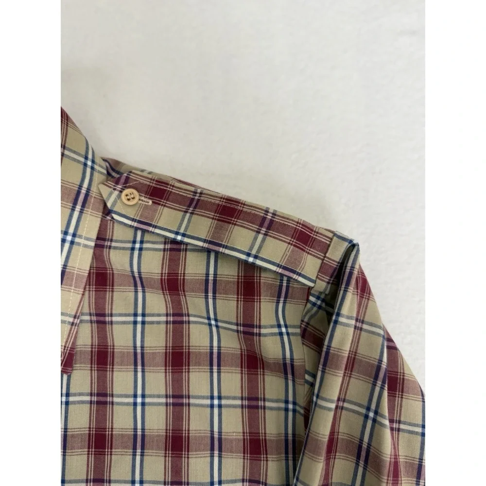 Vintage Levi's Tailored For Men Plaid Button Down Shirt Mens Large Made in Korea